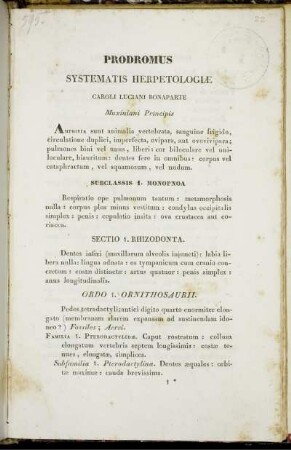 Prodromus Systematis Herpetologiæ