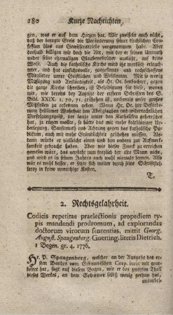 Codicis repetitae praelectionis propediem typis mandandi prodromus, ad explorandas doctorum virorum sententias.