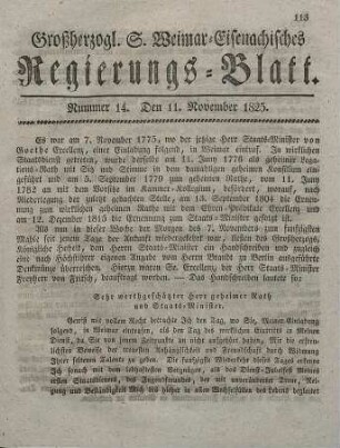 Nr. 14 : 11. November 1825