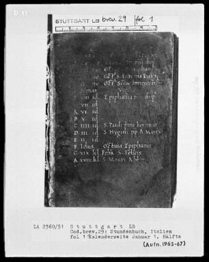 Lateinisches Stundenbuch (Franziskaner-Handschrift) —