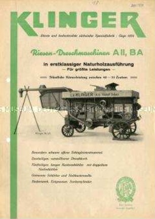 Großdreschmaschine Typ AII und BA