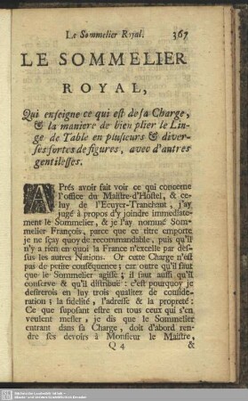 Le Sommelier Royal