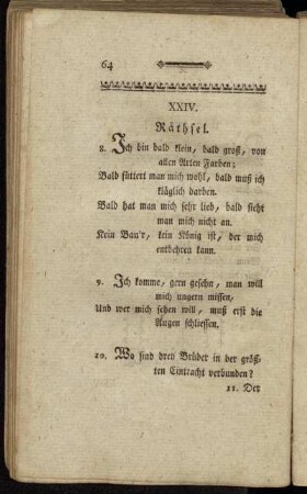 XXIV. Räthsel. - XXVIII. C. F. Gellerts Leben.