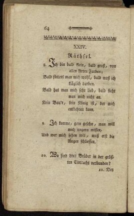 XXIV. Räthsel. - XXVIII. C. F. Gellerts Leben.