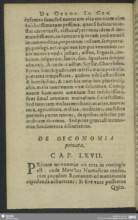 De Oeconomia priuata. Cap. LXVII.