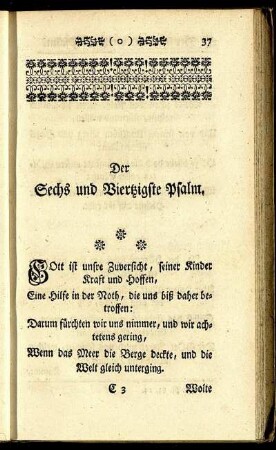 Der Sechs und Vierzigste Psalm.