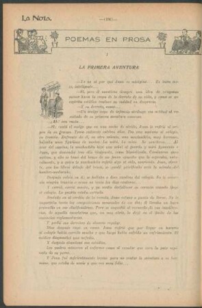 Poemas en prosa : La primera aventura [y] La "écuyère"