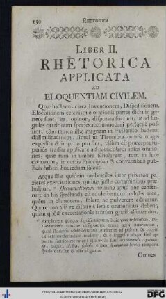 Liber II. Rhetorica Applicata Ad Eloquentiam Civilem.