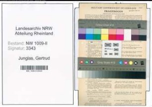 Entnazifizierung Gertrud Junglas , geb. 12.06.1903 (Pflegerin)