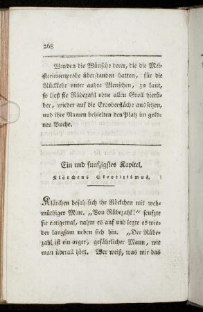 Ein und funfzigstes Kapitel. Klärchens Skeptizismus.