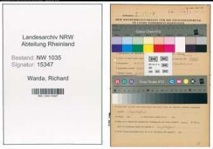 Entnazifizierung Richard Warda , geb. 14.08.1911 (Bergmann)