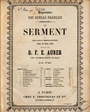 Le serment : ou Les faux monnayeurs