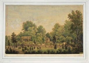 Der Garten mit Pavillon und Eremitage des Palais der Sekundogenitur des Prinzen Johann von Sachsen
