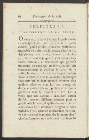 Chapitre III. Traitement De La Peste