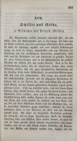 XVII. Schiller und Göthe