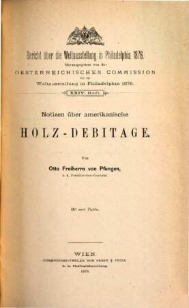 Notizen über amerikanische Holz-Debitage