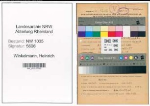 Entnazifizierung Heinrich Winkelmann , geb. 31.10.1898 (Foerdermaschinist)