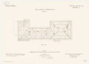 Kadettenhaus der Garnison Potsdam Ergänzungsbauten: Lazarett: Grundriss Sparrenlage 1:100