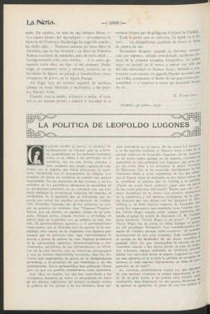 La política de Leopoldo Lugones