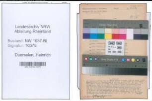 Entnazifizierung Heinrich Duerselen , geb. 24.02.1903 (Hundezuechter)