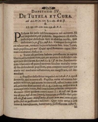 Disputatio IV. De Tutela Et Cura.