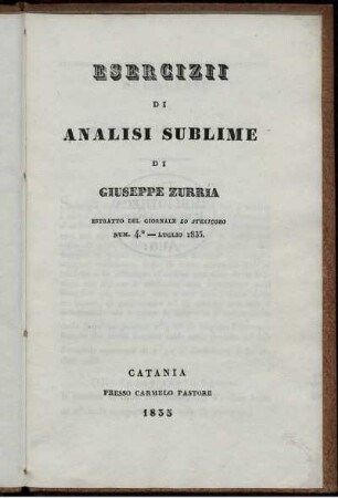 Esercizii di Analisi Sublime
