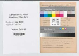 Entnazifizierung Bertold Kaiser, geb. 08.07.1907 (Maschinenschlosser)