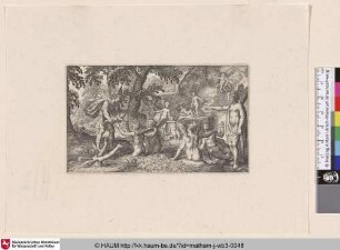 [Merkur zeigt Bacchus den Nymphen von Nysa; Mercury handing Bacchus over the nymphs of Mount Nysa, Lof-sanck van Bacchus: v.33-39]