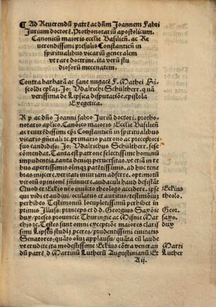 Adversus nugacem F. Mathei Hiscoldi Benedictini ep[isto]lam Jo. Udalrichi Schulherr de Buoch verissima de Lipsica disputatione Ep[isto]la Exegetica ..