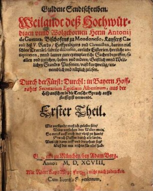 Guldene Sendtschreiben, 1