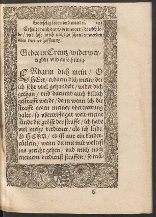 Gebet in Creutz/ widerwertigkeit und anfechtung.