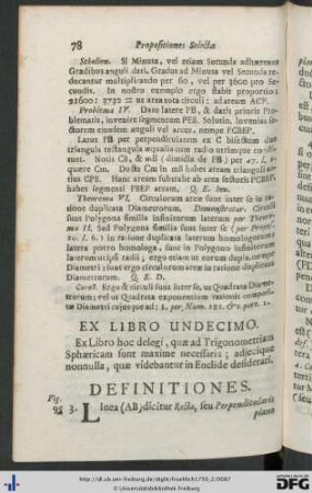 Ex Libro Undecimo Definitiones.