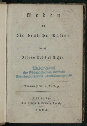Reden an die deutsche Nation
