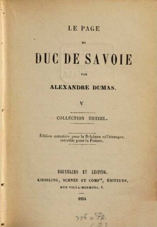 Le page du duc de Savoie, 5