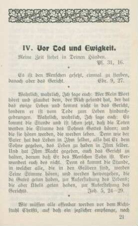 IV. Vor Tod und Ewigkeit.