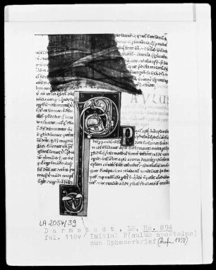 Petrus Lombardus, Glossatura maior super epistolas pauli — Initiale P (aulus apostolus), Folio 118verso