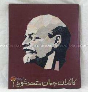 Marmortafel mit Lenin-Porträt