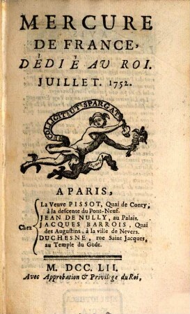 Mercure de France. 1752, 7