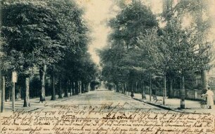 Postkartenalbum mit Motiven von Karlsruhe. "Karlsruhe. Westendstraße"