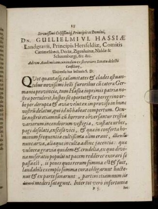 Serenissimi ... Dn. Guilielmi VI. Hassiae Landgravii ...