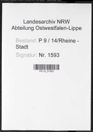 Sterberegister Standesamt Rheine-Stadt