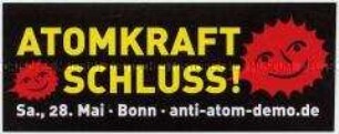 Aufkleber zur Anti-Atomkraft-Demo am 28. Mai in Bonn