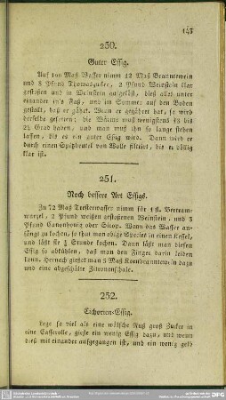 Allerlei andere Sachen, als Essig, Punsch-Essenz u. d. gl. (Nr. 250-261)