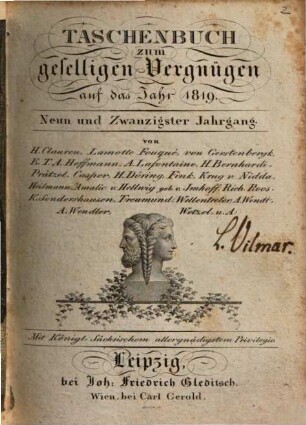 Taschenbuch zum geselligen Vergnügen. 1819 = 29