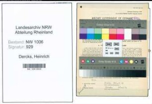 Entnazifizierung Heinrich Dercks , geb. 21.03.1906 (Amtsbote)