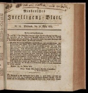 Mindensches Intelligenz-Blatt