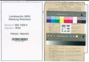 Entnazifizierung Heinrich Heinen , geb. 19.10.1916 (Schaffner)