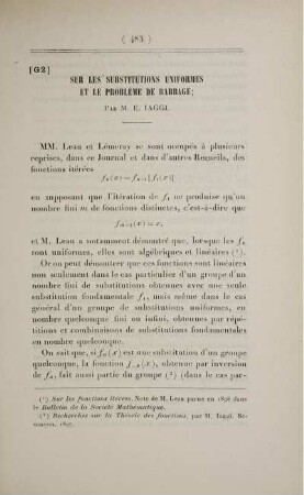 [G2] Sur les substitutions uniformes et le problème de Babbage.