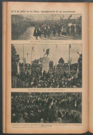 El 9 de Julio en La Plata : Inauguración de un monumento