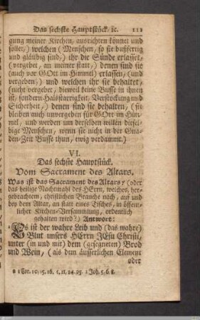 VI. Das sechste Hauptstück. Vom Sacrament des Altars.